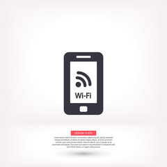 Telephone and Wi fi vector icon , lorem ipsum Flat design