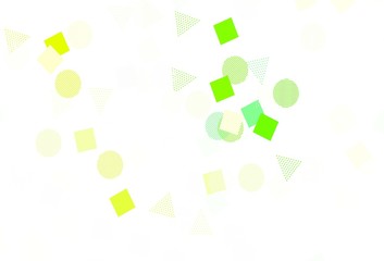 Light Green, Yellow vector backdrop with lines, circles, rhombus.