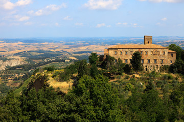 Obraz premium Volterra (SI), Italy - April 25, 2017: The hills near Volterra, Tuscany, Italy
