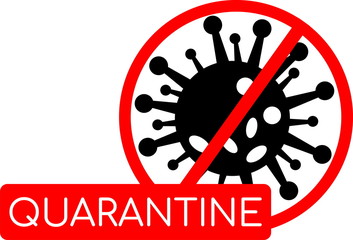 Coronavirus quarantine red icon