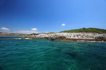  Island in Albania. Blue water. © moniadk