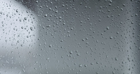 background with raindrops on window glass