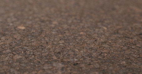 dark cork surface with oil finish