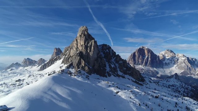 Spectacular Mountain Landscape. 4K Winter snow, Mountain covered in Snow