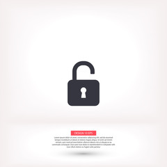 lock symbol on gray background , lorem ipsum Flat design