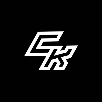 CK logo monogram with up to down style negative space design template