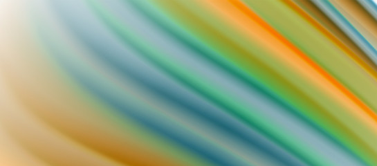 Wave lines abstract background, smooth silk design with rainbow style colors. Liquid fluid color waves. Vector Illustration
