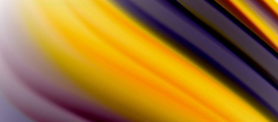 Wave lines abstract background, smooth silk design with rainbow style colors. Liquid fluid color waves. Vector Illustration