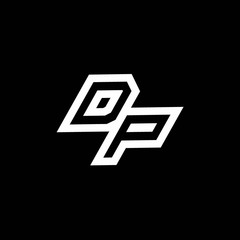 DP logo monogram with up to down style negative space design template