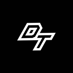 Obraz premium DT logo monogram with up to down style negative space design template