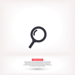 Magnifier with a man vector icon , lorem ipsum Flat design