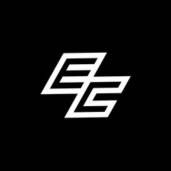 EC logo monogram with up to down style negative space design template