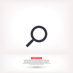 Magnifier with a man vector icon , lorem ipsum Flat design