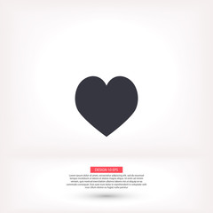 Heart vector icon , lorem ipsum Flat design