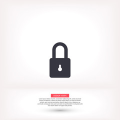 Lock vector icon , lorem ipsum Flat design