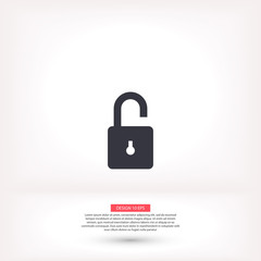 Lock vector icon , lorem ipsum Flat design