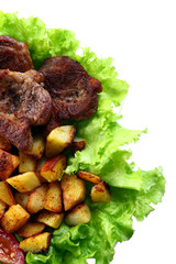 a fresh garnir food with salad