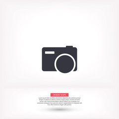 Camera vector icon , lorem ipsum Flat design