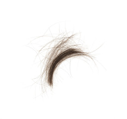 Hair bundle isolated on white background. tuft hair close-up