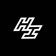 HI logo monogram with up to down style negative space design template