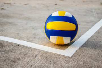 volleyball near the white line