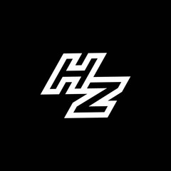 HZ logo monogram with up to down style negative space design template