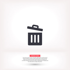 Trash vector icon , lorem ipsum Flat design