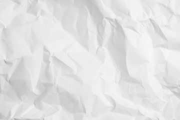 White color texture of crumpled paper, can be use as abstract background, wallpaper,  webpage, copy space for text.