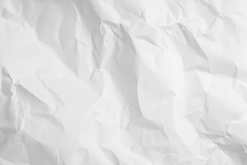 White color texture of crumpled paper, can be use as abstract background, wallpaper,  webpage, copy space for text.