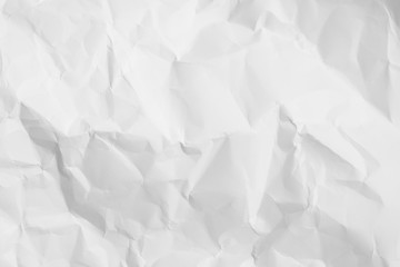 White color texture of crumpled paper, can be use as abstract background, wallpaper,  webpage, copy space for text.