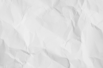 White color texture of crumpled paper, can be use as abstract background, wallpaper,  webpage, copy space for text.