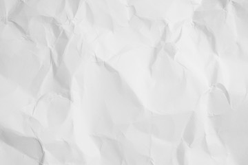 White color texture of crumpled paper, can be use as abstract background, wallpaper,  webpage, copy space for text.