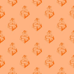 Seamless nautical pattern with retro anchors. Design element for websites, wallpapers, birthday card, scrapbooking, fabric print, pattern textile print,  baby shower invitation. 