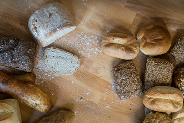 Bread Buns And Loafs From Above