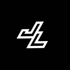 JL logo monogram with up to down style negative space design template