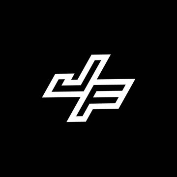JF logo monogram with up to down style negative space design template