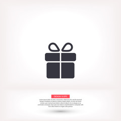 Gift vector icon , lorem ipsum Flat design