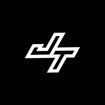 JT logo monogram with up to down style negative space design template