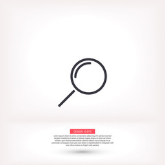Loupe vector icon , lorem ipsum Flat design