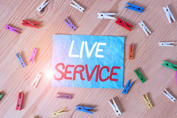 Text sign showing Live Service. Business photo text Extending or providing help to others in verbal...