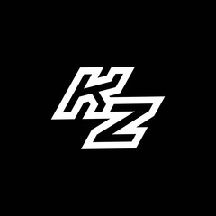 KZ logo monogram with up to down style negative space design template