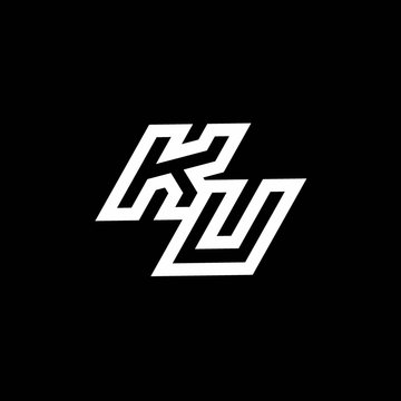 KU logo monogram with up to down style negative space design template