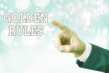 Handwriting text writing Golden Rules. Conceptual photo basic principle that should always follow...