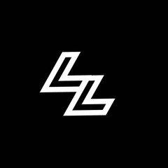 LL logo monogram with up to down style negative space design template