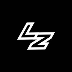 LZ logo monogram with up to down style negative space design template