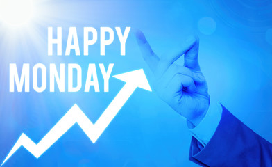 Conceptual hand writing showing Happy Monday. Concept meaning telling that demonstrating order to...