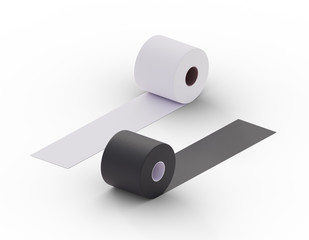 Symbol Yin Yang badge made of toilet rolls, dualism - soft and hard