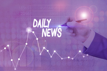 Text sign showing Daily News. Business photo showcasing information or reports about recent events...