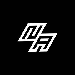 NA logo monogram with up to down style negative space design template