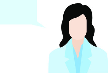 Vector illustration, female doctor recommends